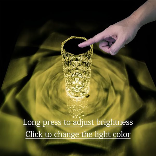 16 Colors Diamond Rose Crystal Lamp