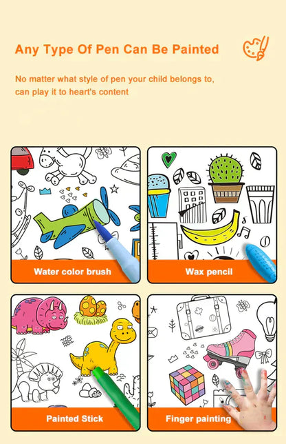 Set Of 3 Children's DIY Drawing Roll Stick |